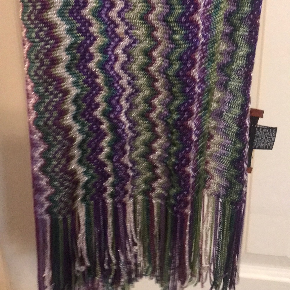 Missoni Purple Green Silver Scarf